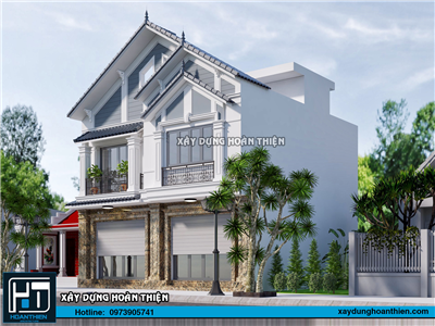 Mẫu biệt thự tân cổ điển 2 tầng diện tích 9,5x9m tại Vĩnh Bảo, Hải Phòng